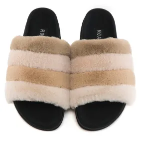 ROAM Women's Prism Faux Fur Slippers - Cream ROAM Women's Prism Faux Fur Slippers - Cream