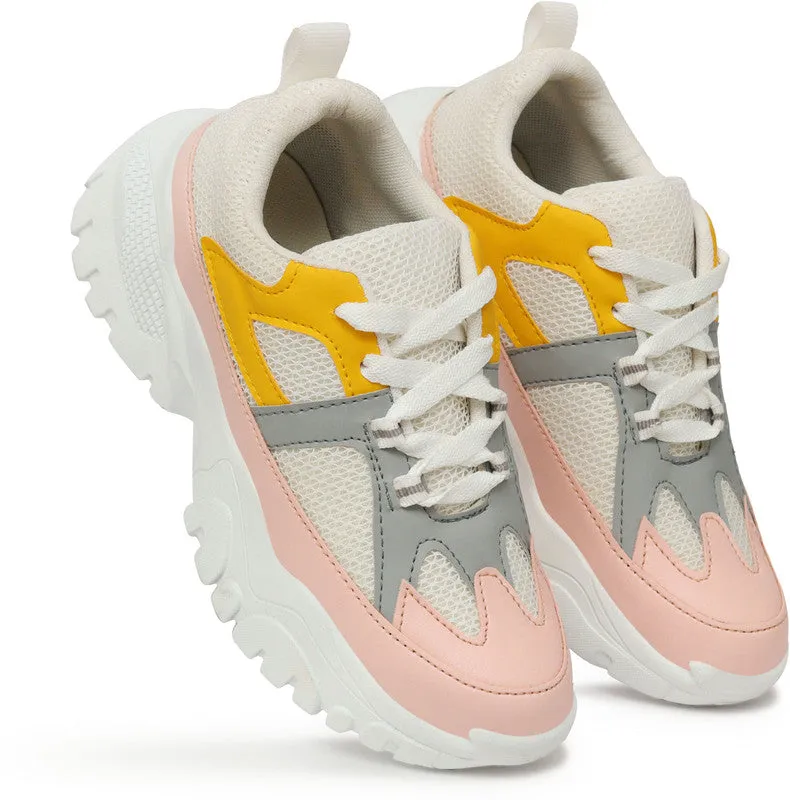 SHOE BLATE Women and Girls Latest Collection Stylish Casual Shoes Sneakers Sneakers For Women (Pink , 8)