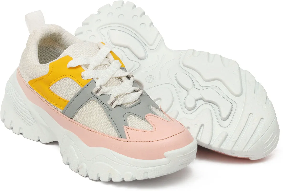 SHOE BLATE Women and Girls Latest Collection Stylish Casual Shoes Sneakers Sneakers For Women (Pink , 8)