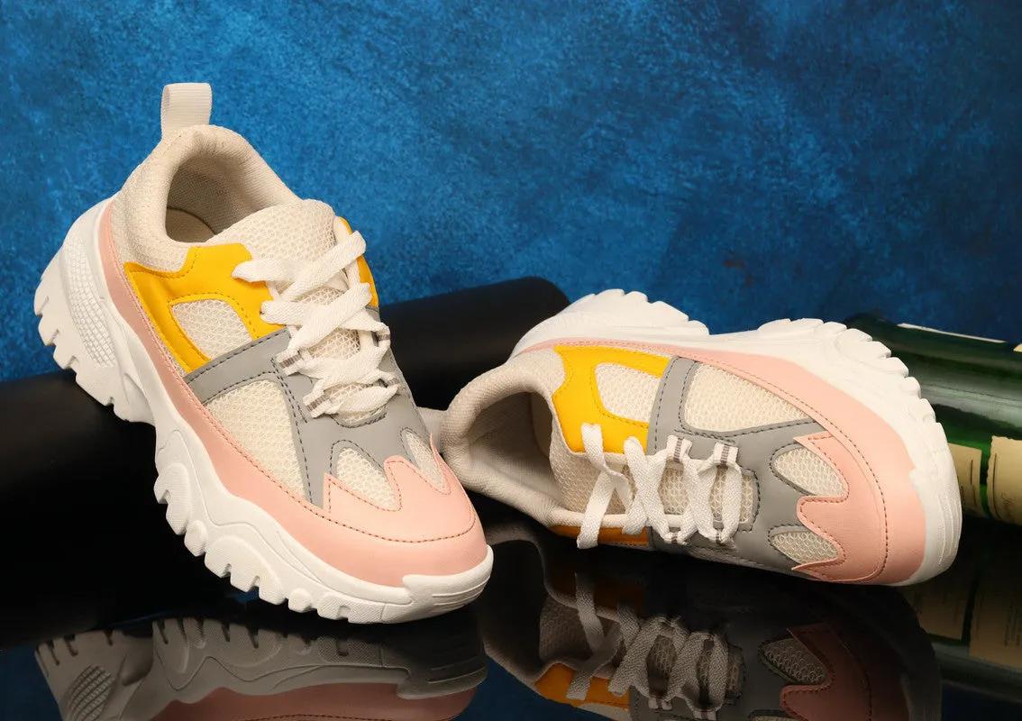 SHOE BLATE Women and Girls Latest Collection Stylish Casual Shoes Sneakers Sneakers For Women (Pink , 8)