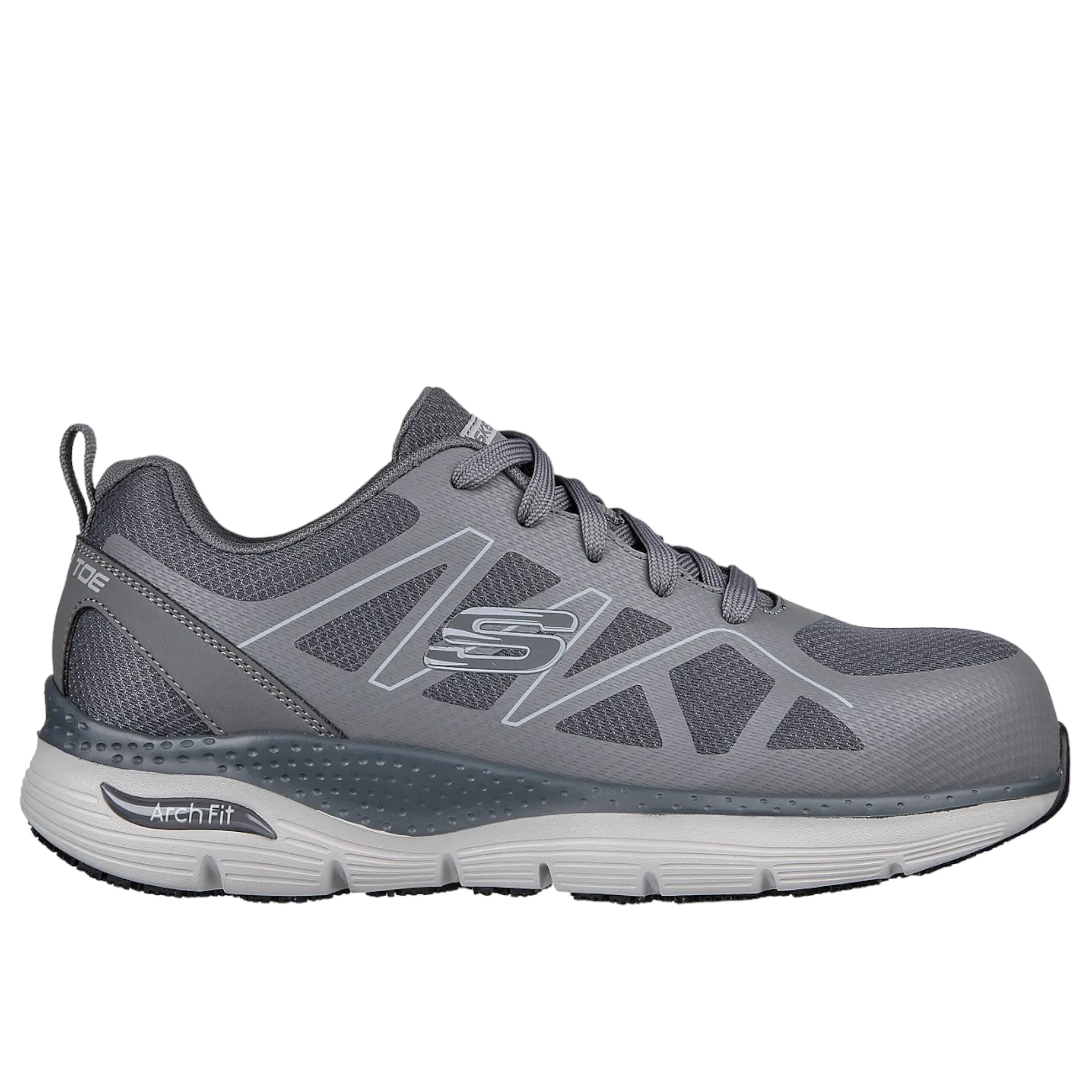 Skechers Men's 200152 Arch Fit SR Vigorit Gray Safety Toe Work Shoes