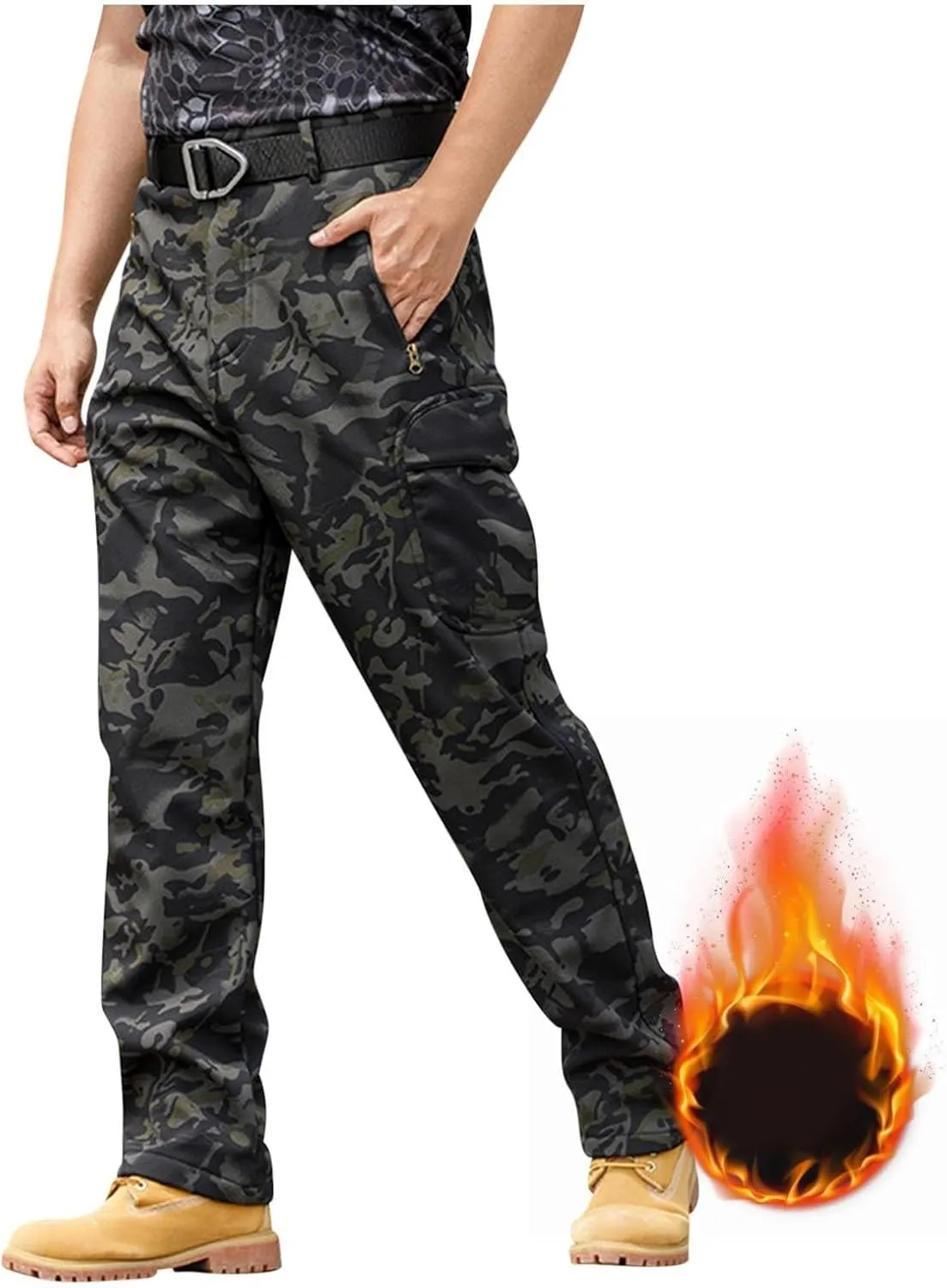 Tactical Hiking Cargo Pants for Men Ripstop Waterproof Stretch Pants Quick Dry Relaxed Fit Utility Outdoor Apparel