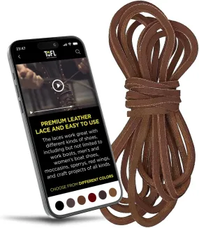 TOFL Logger Style Leather Boot Laces | 108 inch long | Comes in 1 or 3 Pairs