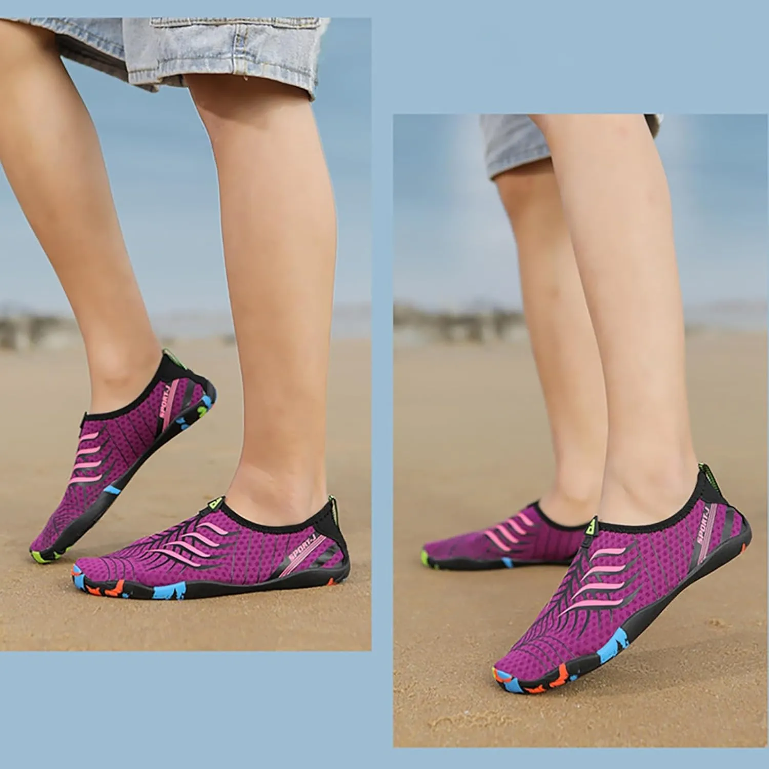 Water Shoes Men Wide Toe Breathable Barefoot Shoes Women Hiking for Boating Fishing Diving Surfing