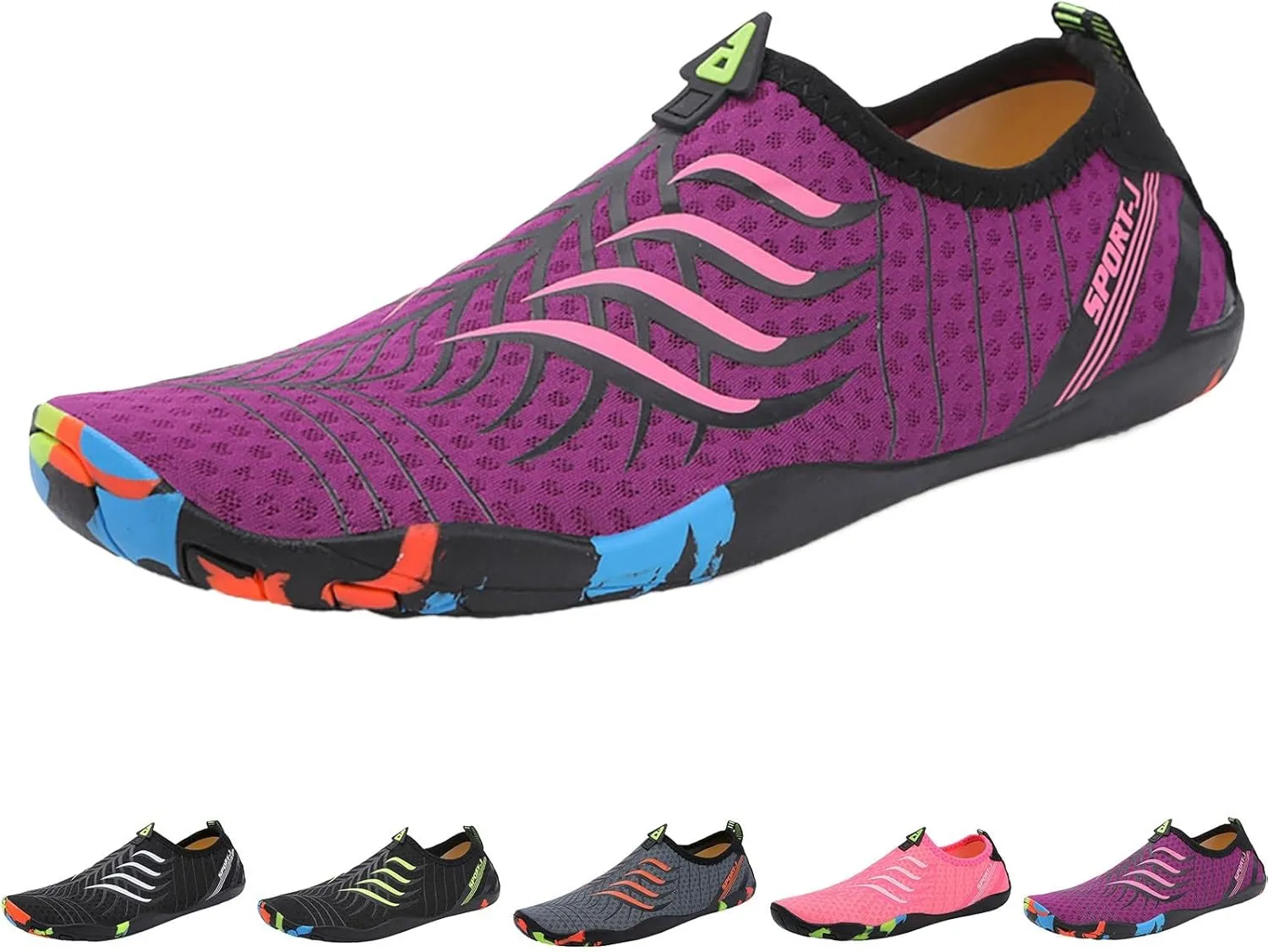 Water Shoes Men Wide Toe Breathable Barefoot Shoes Women Hiking for Boating Fishing Diving Surfing