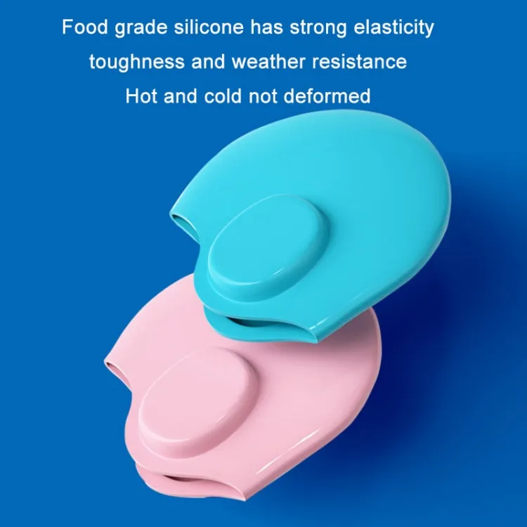 WAVE Waterproof Solid Color Ear Guard Silicone Swimming Cap, Color: Pink