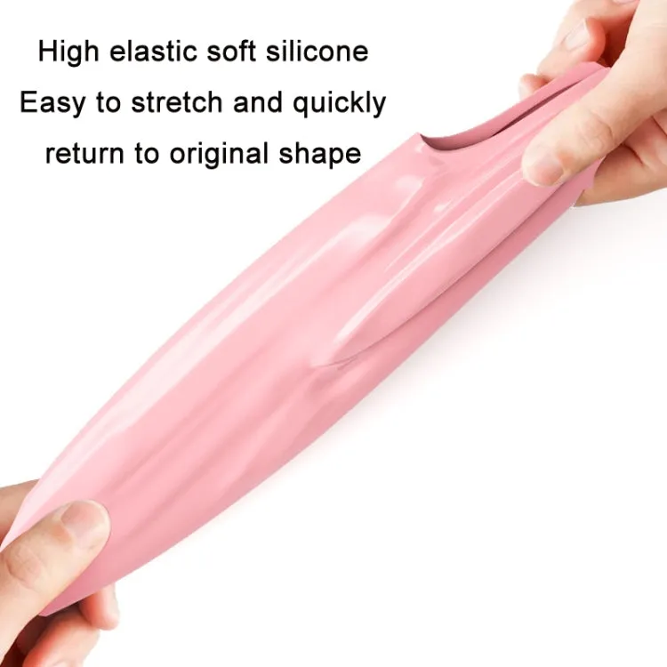 WAVE Waterproof Solid Color Ear Guard Silicone Swimming Cap, Color: Pink