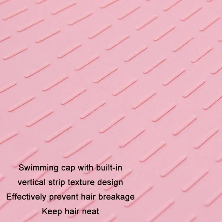 WAVE Waterproof Solid Color Ear Guard Silicone Swimming Cap, Color: Pink