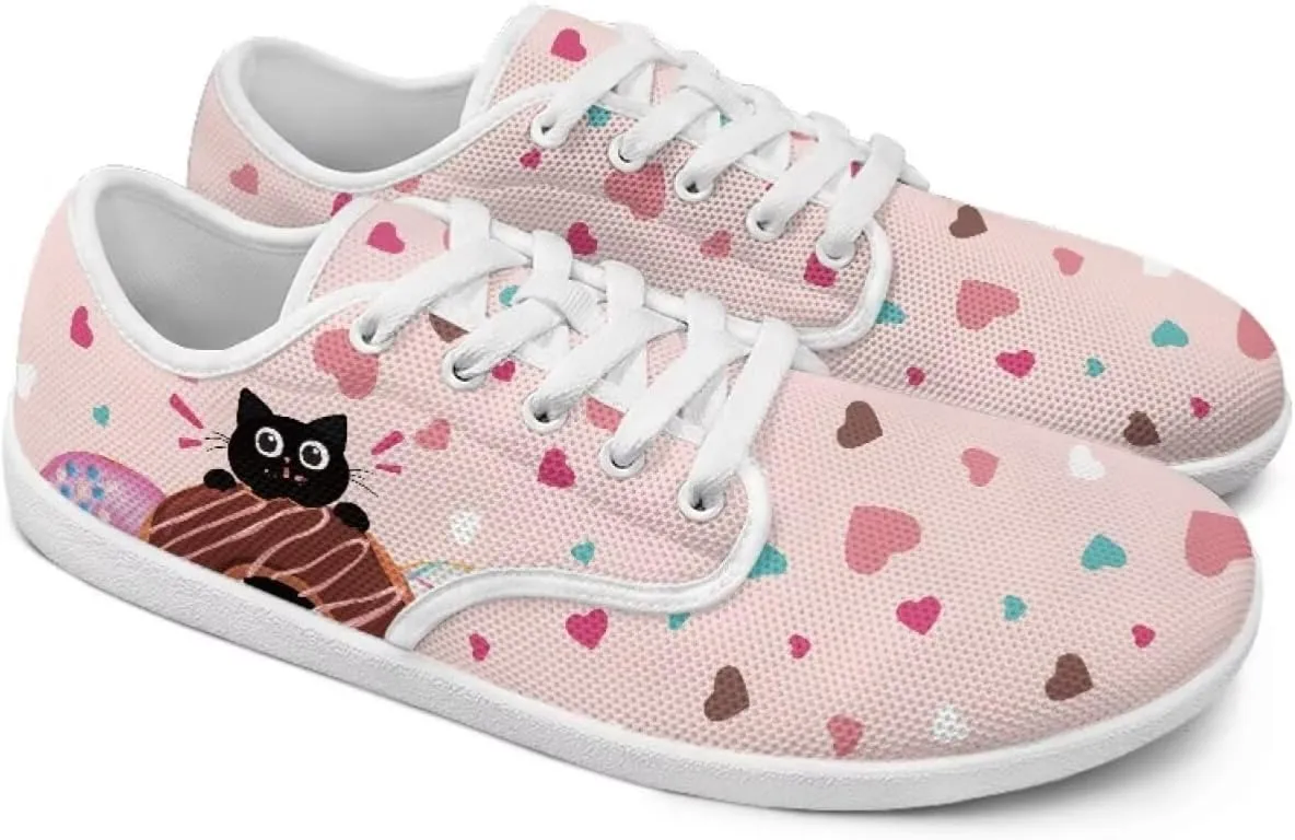 Women's Cat Running Barefoot Sneakers Casual Leisure Driving Loafers Lace-Up Outdoor Walking Shoes