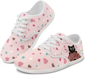 Women's Cat Running Barefoot Sneakers Casual Leisure Driving Loafers Lace-Up Outdoor Walking Shoes