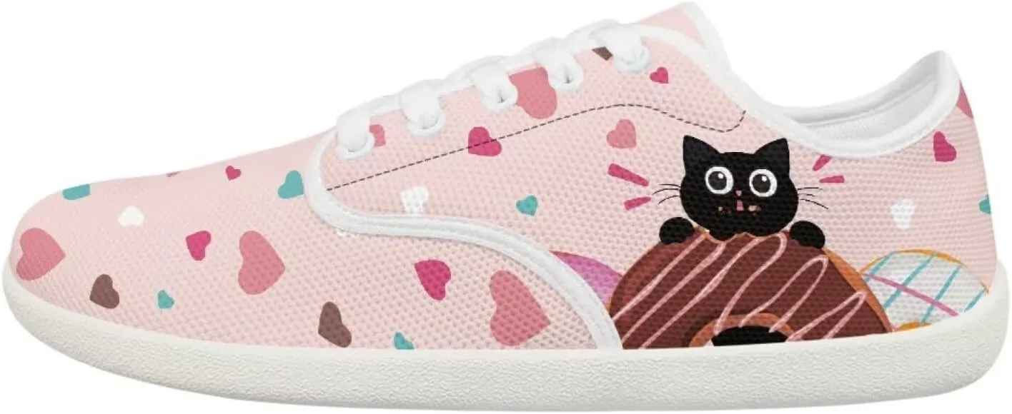 Women's Cat Running Barefoot Sneakers Casual Leisure Driving Loafers Lace-Up Outdoor Walking Shoes
